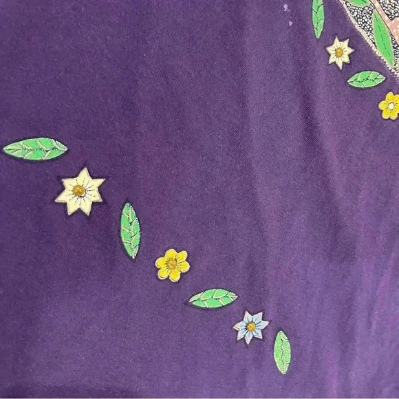 Vintage 80s Pastel Floral Embellished Tee Shirt - Picture 5 of 8